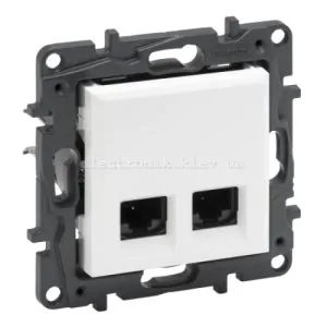 NILOE STEP Розетка інформаційна 2XRJ45 CAT5e UTP, колір білий