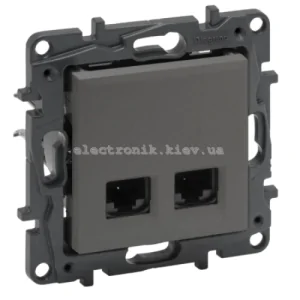 NILOE STEP Розетка інформаційна 2XRJ45 CAT5e UTP, колір Сталь