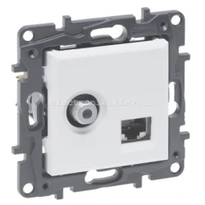 NILOE STEP Розетка комбінована TV тип F та RJ45 CAT6 UTP, колір білий