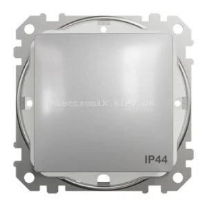 Одноклавішний Перемикач прохідний IP44 колір алюмінію Sedna Design