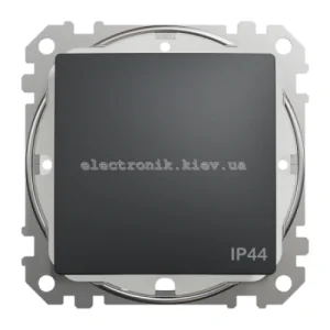 Одноклавішний Перемикач прохідний IP44 колір графіт матовий Sedna Design