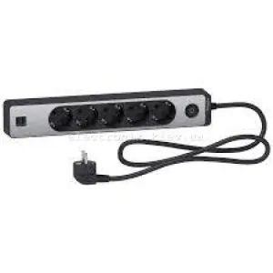 Подовжувач 5-й із заземленнямм+2*USB алюміній/чорний 1.5 метра Schneider Unica Extend