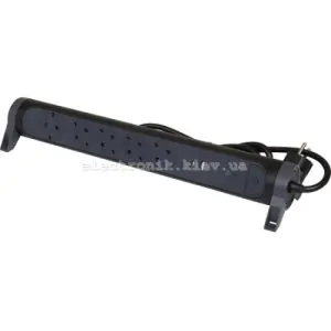 Подовжувач ПРЕМІУМ 5х2К+З розеток 16 А USB A+C, із ПЗІП, з кабелем 1,5 м, колір чорний