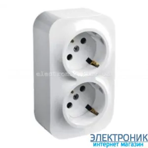 Подвійна розетка із заземленнямм, зовнішня, біла - Legrand Forix