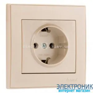 RAIN Розетка із заземленням крем
