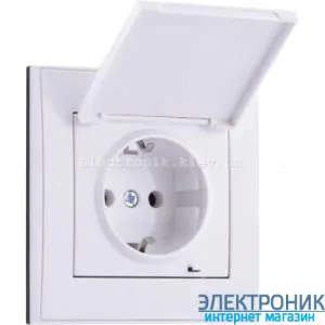 RAIN Розетка із заземленням та кришкою біла