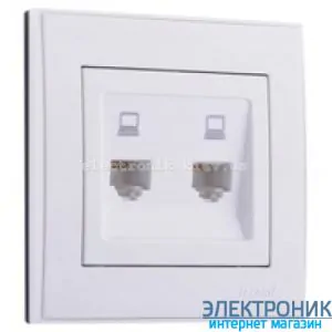 RAIN Розетка комп'ютерна подвійна біла