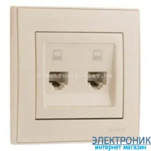 RAIN Розетка комп'ютерна подвійна крем