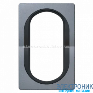 Рамка 1-на для 2-ної розетки Aling-Conel EON, античне срібло-чорний