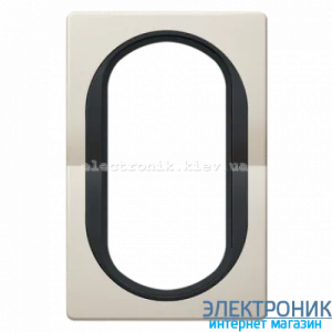 Рамка 1-на для 2-ної розетки Aling-Conel EON, беж-чорний