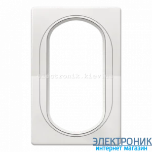 Рамка 1-на для 2-ної розетки Aling-Conel EON, білий-білий