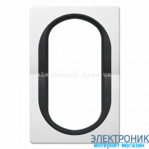 Рамка 1-на для 2-ної розетки Aling-Conel EON, білий-чорний