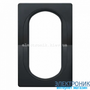 Рамка 1-на для 2-ної розетки Aling-Conel EON, чорний матовий-чорний