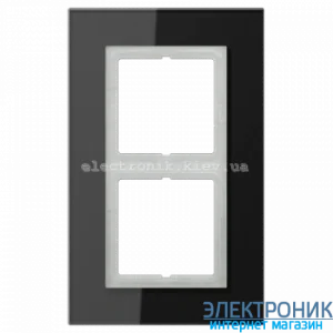Рамка 2-а LS PLUS Чорне скло