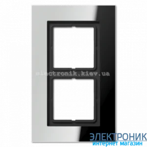Рамка 2-а LS PLUS хром метал