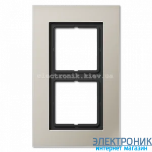 Рамка 2-а LS PLUS нержавіюча сталь метал