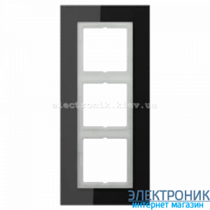 Рамка 3-а LS PLUS Чорне скло