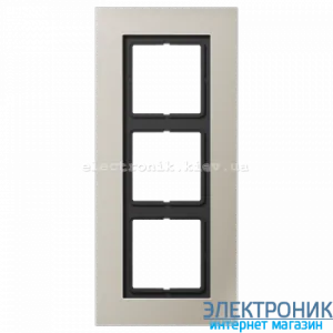 Рамка 3-а LS PLUS нержавіюча сталь метал