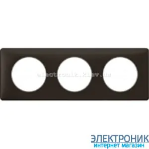 Рамка 3-постова Legrand Celiane, прямокутна, 232х82мм (чорна перкаль)