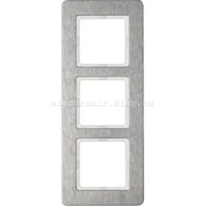 Рамка 3-постова, верт., колір нержавіюча сталь, матовий, метал, Q.7 Hager-Berker