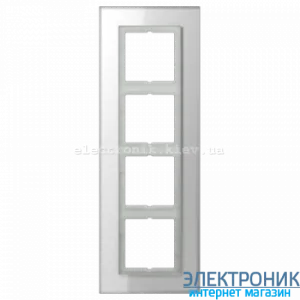 Рамка 4-а LS PLUS Біле скло