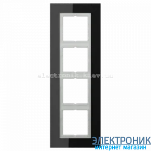 Рамка 4-а LS PLUS Чорне скло