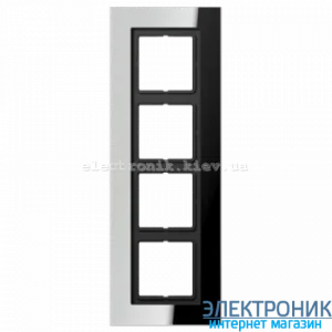 Рамка 4-а LS PLUS хром метал
