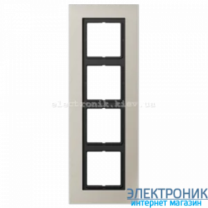 Рамка 4-а LS PLUS нержавіюча сталь метал