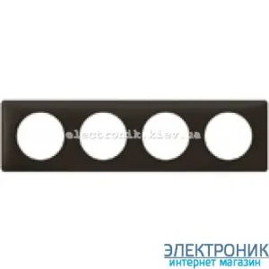 Рамка 4-постова Legrand Celiane, прямокутна, 303х82мм (чорна перкаль)