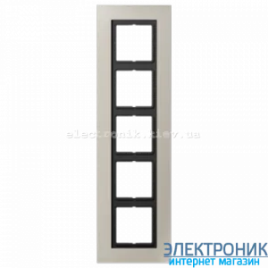 Рамка 5-а LS PLUS нержавіюча сталь метал