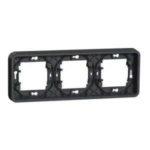 Рамка тримісна горизонтальна IP55, чорна, Mureva Styl Schneider Electric MUR34109