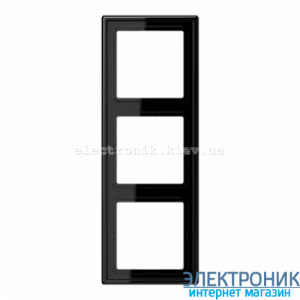 Рамка тримісна JUNG LS990 чорний глянець