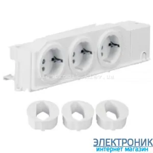 Розетка 3-кратна в слаботочний щит з поворотом на 90°, Hager VZ00AS