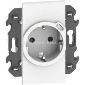 Розетка електрична з USB зарядкою 2R+З/USB тип C ~250В 16А/=5В 1.5А автоматичні клеми 2 модулі. Колір Білий. Bticino серія Living Now.