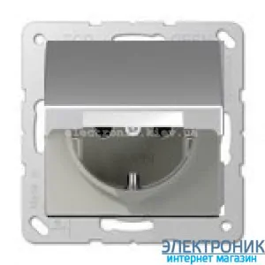 Розетка із заземлюючими контактами 16 А / 250 В~, з відкидною кришкою 16А Eco Profi Алюміній