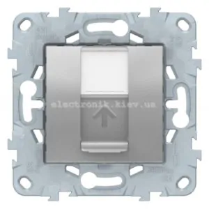 Розетка комп'ютерна 1-а кат.6, RJ-45 (інтернет), Алюміній, серія Unica New
