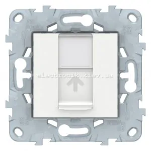 Розетка комп'ютерна 1-а кат.6, RJ-45 (інтернет), Білий, серія Unica New
