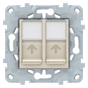 Розетка комп'ютерна 2-а кат.5е, RJ-45 (інтернет), Бежевий, серія Unica New