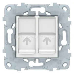 Розетка комп'ютерна 2-а кат.5е, RJ-45 (інтернет), Білий, серія Unica New