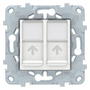 Розетка комп'ютерна 2-а кат.6, RJ-45 (інтернет), Білий, серія Unica New