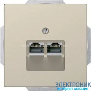 Розетка комп'ютерна 2-а кат.6, RJ-45 (інтернет), колір Сахара, Schneider Merten D-Life