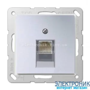 Розетка комп'ютерна одинарна RJ45 6-й кат. Eco Profi Алюміній