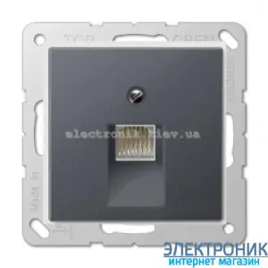 Розетка комп'ютерна одинарна RJ45 6-й кат. Eco Profi Антрацит