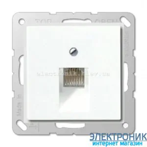 Розетка комп'ютерна одинарна RJ45 6-й кат. JUNG Eco Profi Білий