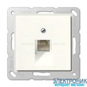 Розетка комп'ютерна одинарна RJ45 6-й кат. JUNG Eco Profi Слонова кістка