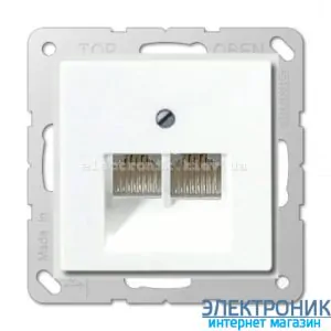 Розетка комп'ютерна подвійна RJ45 6-й кат. JUNG Eco Profi Білий