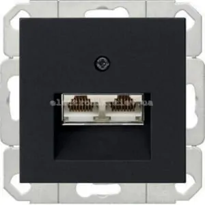 Розетка комп'ютерна подвійна RJ45 6-й кат. JUNG Eco Profi Чорний мат