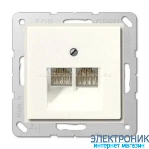 Розетка комп'ютерна подвійна RJ45 6-й кат. JUNG Eco Profi Слонова кістка