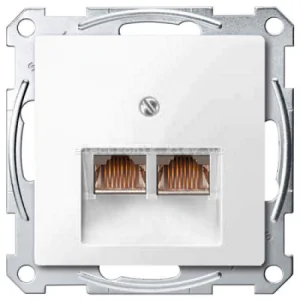 Розетка комп'ютерна подвійна RJ45 UTP Schneider Electric Merten System M активно-білий