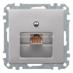 Розетка комп'ютерна RJ45 1-а UTP Schneider Electric Merten System алюміній